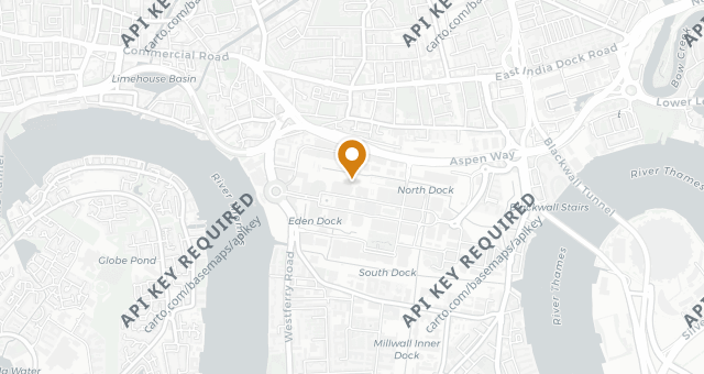 Map showing Blacklock Canary Wharf