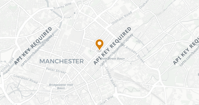 Map showing Bundobust Manchester Piccadilly