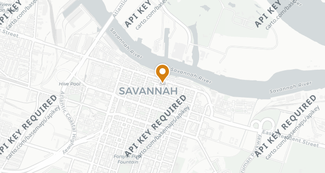 Map showing The Olde Pink House Restaurant