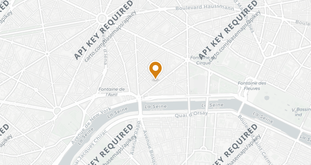 Map showing Alain Ducasse au Plaza Athénée
