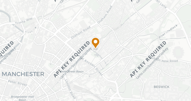 Map showing Pollen Bakery Ancoats