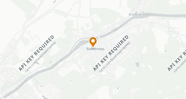 Map showing Grand Hôtel de Solesmes