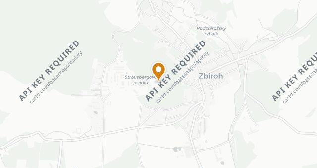 Map showing Zámek Zbiroh – Krčma U Rudolfovy kratochvíle