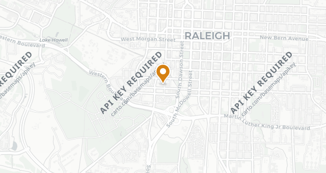 Map showing Sam Jones BBQ