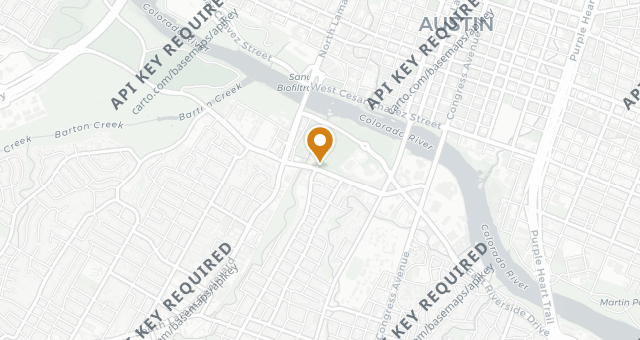 Map showing Terry Black’s BBQ