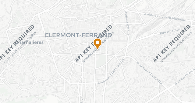 Map showing Comptoir central des bazars