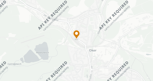 Map showing Oker