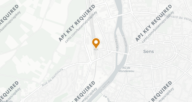 Map showing Sens
