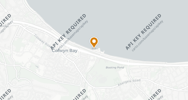 Map showing Bryn Williams at Porth Eirias